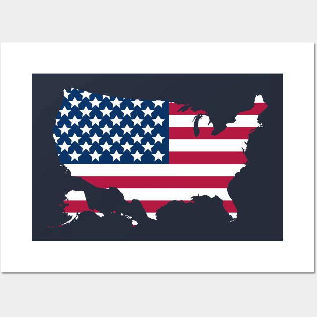 U.S.A. Flag Map Wall Art by JacCal Brothers